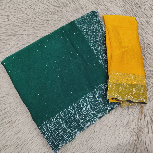 Premium Fendy Silk Saree with Multi-Colour Stone Work | SR86